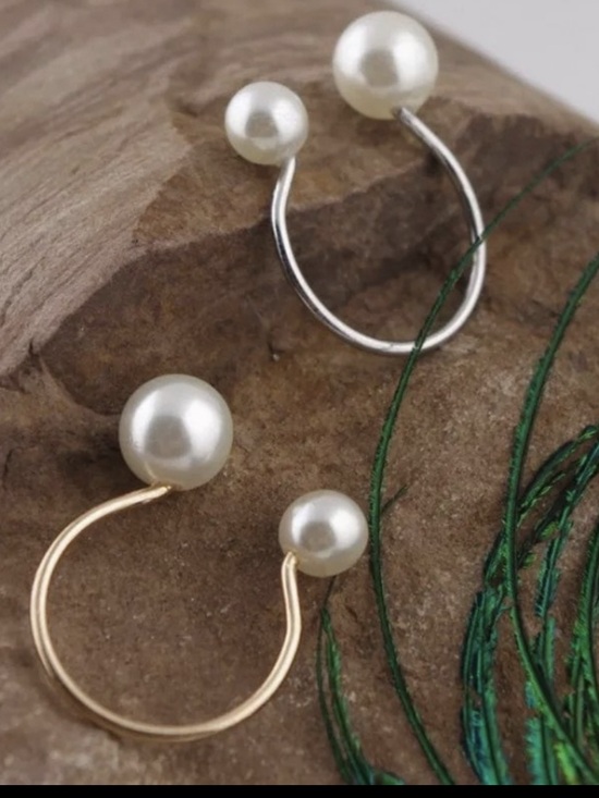 Exclusively Fancy Jewelry - Silver & Gold Faux Pearl Adjustable Rings *50% OFF ALL RINGS*